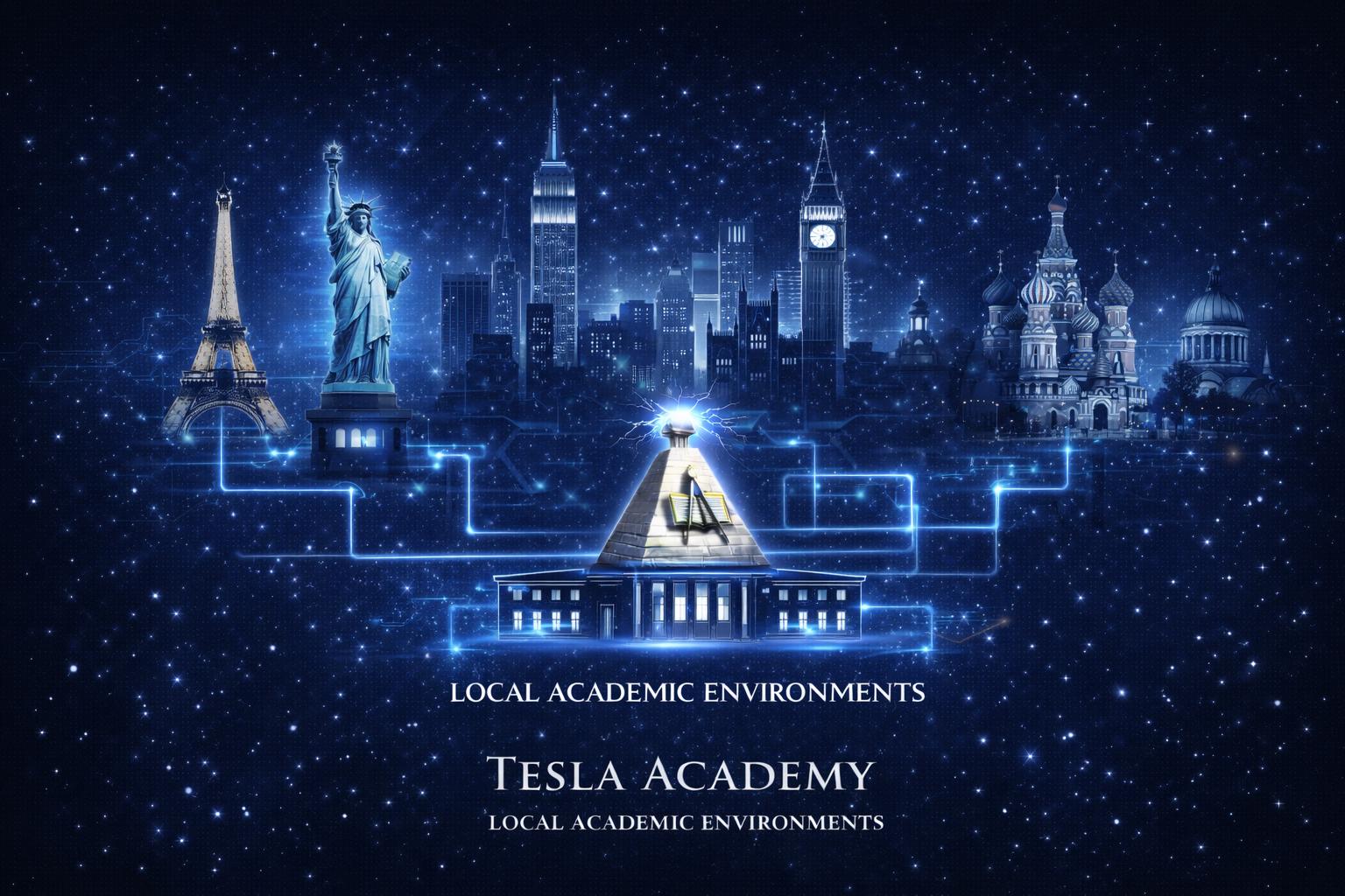 International network of independently operated Tesla Academy Education Halls